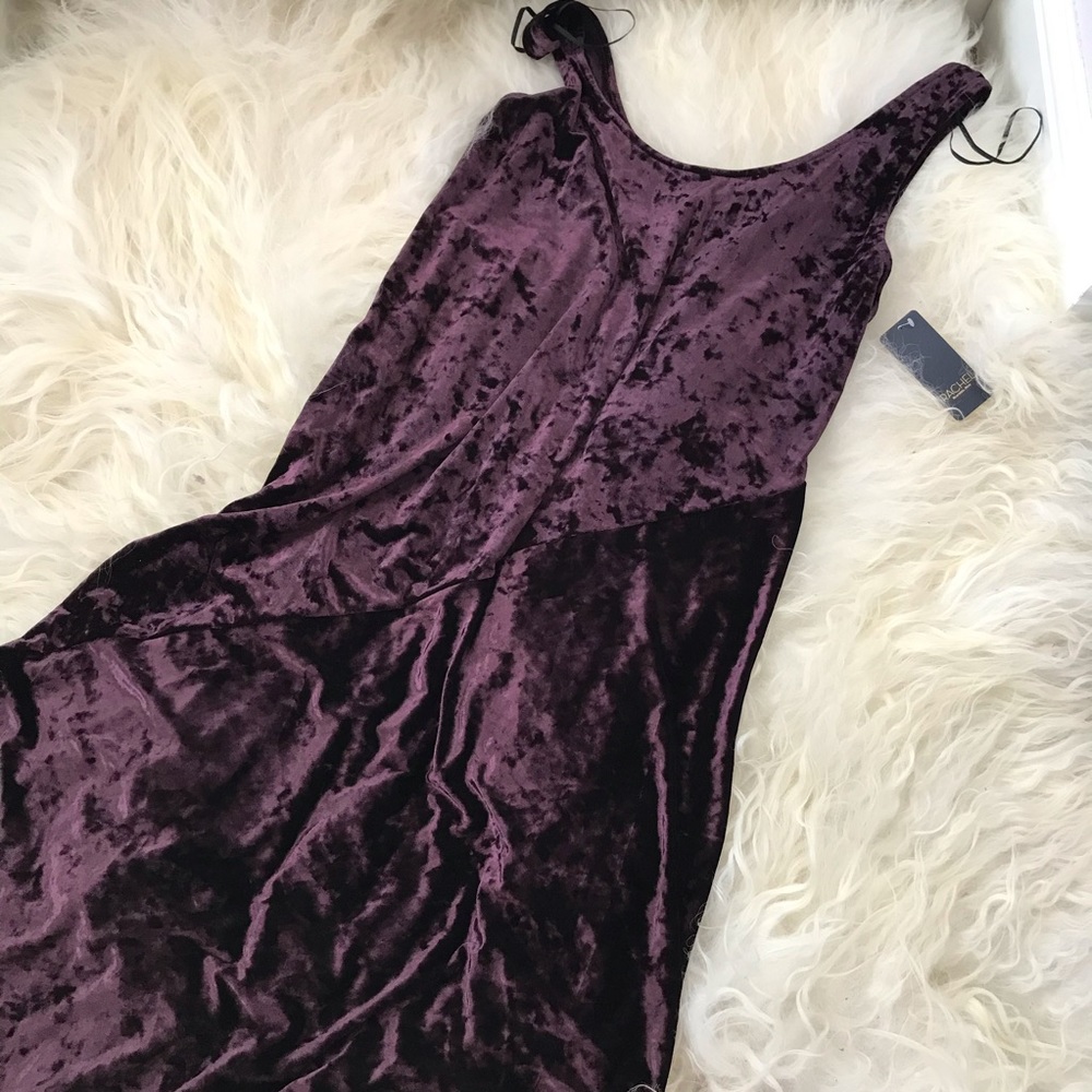 Rachel Roy Kelsie Asymmetrical Hem Velvet Dress - Picture 8 of 8